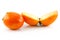 Ripe Sliced Persimmon Fruit Isolated