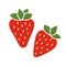 ripe strawberries fruit icon