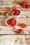 Ripe strawberries in paper muffin dish