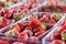 Ripe Strawberries at a Produce Stand