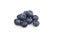 Ripe sweet blueberries on white