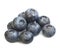 Ripe sweet blueberries on white
