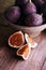 Ripe sweet figs. Healthy mediterranean fig fruit.