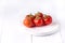 Ripe Tasty Red Tomatoes Farm Organic Tomatoes Fresh Healthy Vegetables White Background Copy Space