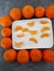 Ripe tasty tangerines and open mandarin