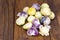 Ripe tomatillo Physalis, Mexican husk tomato on wooden table