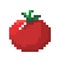 Ripe tomato with leaf, pixel veggies products