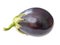 Ripe violet eggplant. Close-up isolated on white background