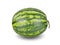 While ripe watermelon with stem on white background