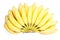 ripe yellow bananas baby on white isolated background with shadow