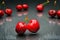 Ripen cherries against black background