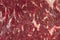 Ripened seasoned beef steak close up