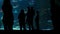Ripley's Aquarium. People silhouettes standing in front of big aquarium.