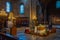 Ripoll, Spain, May 28, 2022: Interior of the Monastery of Santa