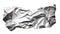 Ripped piece of aluminium foil isolated on white created with Generative AI. Metallic foil.