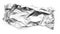 Ripped piece of aluminium foil isolated on white created with Generative AI. Metallic foil.