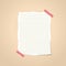 Ripped white ruled notebook paper stuck on brown vignette background