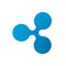 Ripple coin symbol logo.