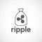 Ripple Crypto Money Icon in Bag , Vector