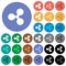 Ripple digital cryptocurrency round flat multi colored icons