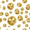 Ripple Seamless Pattern Vector. Gold Coins. Digital Currency. Fintech Blockchain. Isolated Background. Golden Finance