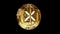 Ripple XRP cryptocurrency golden coin loop on pixel retro style