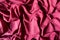 Rippled bright ruby red cotton fabric