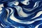 Rippled curvy cyan fond acrylic fluid art abstract background. Volute splashing dynamic fluid gentle azure color wave
