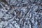 Rippled fabric with leaves pattern in shades of blue