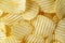 Rippled organic potato chips with salt