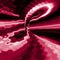 rippled and wavy distortion of torus shaped design red and pink