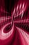 rippled and wavy distortion of torus shaped design red and pink