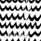 Rippled wavy grunge lines vector seamless pattern. Horizontal brush strokes, swirls, curly lines.