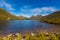 Ripples on clear water surface at Dove Lake with Cradle mountain