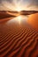 ripples in golden desert sand dunes