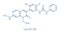 Ripretinib cancer drug molecule. Skeletal formula