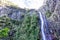 The Risco Waterfall of the island of Madeira on a sunny day