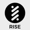 Rise black and white vector logo. A platform for Decentralized Distributed Applications DAPPs and blockchain crypto currency.