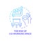 Rise of coworking space blue gradient concept icon