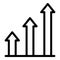 Rise customer graph icon outline vector. Satisfaction level