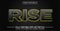 Rise Glowing Yellow light background text effect. Editable text effect
