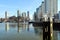 The rise of High Rises at the Wine Quay, an inner harbor of the Meuse river downtown Rotterdam