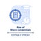 Rise of micro credentials light blue concept icon