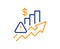 Rise price line icon. Excise duty graph sign. Vector