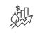 Rise price line icon. Petrol excise duty sign. Vector