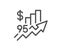 Rise price line icon. Petrol excise duty sign. Vector