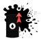 Rise in price of oil market prices. Vector illustration of oil barrel, oil splash and red up arrow. Increasing demand