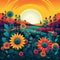 Rise and Shine: A Colorful Sunflower Garden at SunrisE