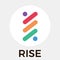Rise vector logo. A platform for Decentralized Distributed Applications DAPPs and blockchain crypto currency.