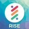 Rise vector logo. A platform for Decentralized Distributed Applications DAPPs and blockchain crypto currency.